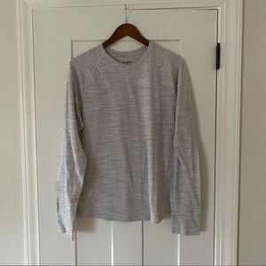 Goodfellow & Co Men's Long Sleeve Crew Striped T-Shirt - White/Gray